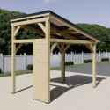Habrita Carport Marron Bois massif 7.4m²