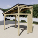 Habrita Carport Marron Bois massif 7.4m²