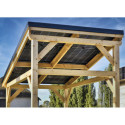 Habrita Carport Marron Bois massif 7.4m²