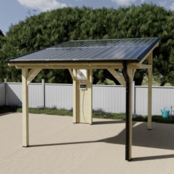 Habrita Carport Marron Bois massif 10.5m²