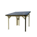 Habrita Carport Marron Bois massif 10.5m²