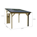Habrita Carport Marron Bois massif 10.5m²