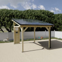 Habrita Carport Marron Bois massif 10.5m²
