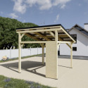 Habrita Carport Marron Bois massif 10.5m²