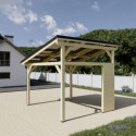 Habrita Carport Marron Bois massif 10.5m²