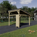 Habrita Carport Marron Bois massif 10.5m²