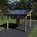 Habrita Carport Marron Bois massif 12.2m²