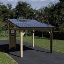 Habrita Carport Marron Bois massif 12.2m²