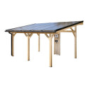 Habrita Carport Marron Bois massif 16m²