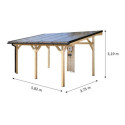 Habrita Carport Marron Bois massif 16m²