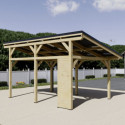 Habrita Carport Marron Bois massif 16m²