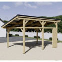 Habrita Carport Marron Bois massif 16m²