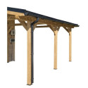 Habrita Carport Marron Bois massif 16m²