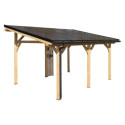 Habrita Carport Marron Bois massif 16m²