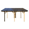 Habrita Carport Marron Bois massif 16m²