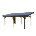 Habrita Carport Marron Bois massif 19.5m²