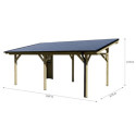 Habrita Carport Marron Bois massif 19.5m²