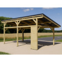 Habrita Carport Marron Bois massif 19.5m²