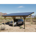 Habrita Carport Marron Bois massif 19.5m²
