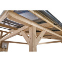 Habrita Carport Marron Bois massif 19.5m²