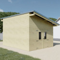 Habrita Abris de jardin en bois Marron Bois massif 16.40m²
