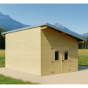 Habrita Abris de jardin en bois Marron Bois massif 16.40m²