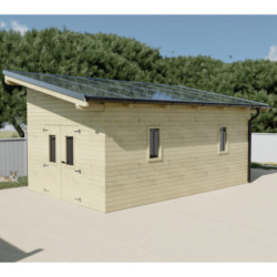 Habrita Abris de jardin en bois Marron Bois massif 20m²