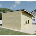 Habrita Abris de jardin en bois Marron Bois massif 20m²