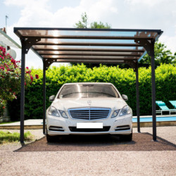Habrita Carport Gris Aluminium 14.7m²
