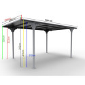 Habrita Carport Gris Aluminium 14.7m²