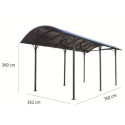 Habrita Carport Camping Car Gris Aluminium 27.5m²