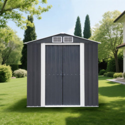 Habrita Abri de jardin métal Gris Acier galvanisé 2.55m²