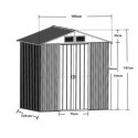 Habrita Abri de jardin métal Gris Acier galvanisé 2.55m²