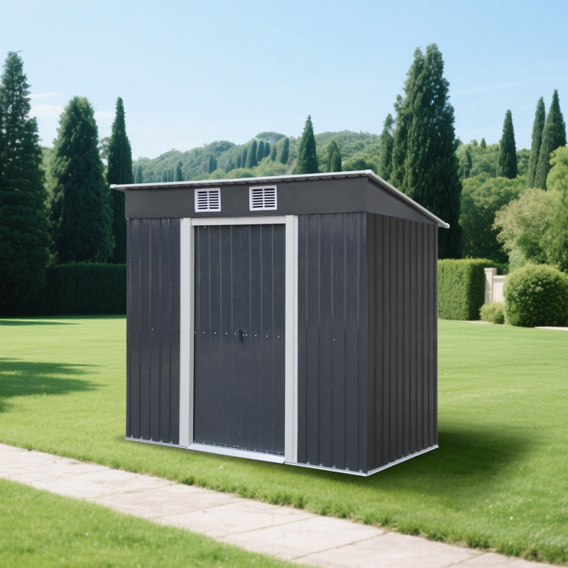 Habrita Abri de jardin métal Gris Acier galvanisé 3.1m²