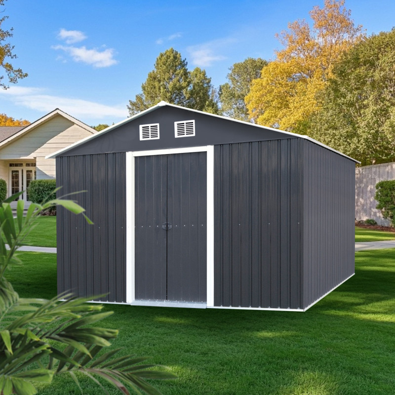 Habrita Abri de jardin métal Gris Acier galvanisé 5.3m²