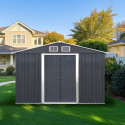 Habrita Abri de jardin métal Gris Acier galvanisé 6.6m²