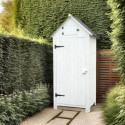 Habrita Armoire de jardin Blanc Bois massif 0.41m²