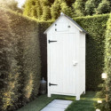 Habrita Armoire de jardin Blanc Bois massif 0.41m²