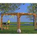 Habrita Tonnelles de jardin Marron Bois massif 10.67m²