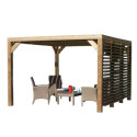 Habrita Tonnelles de jardin Marron Bois massif 10.67m²