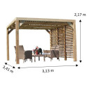 Habrita Tonnelles de jardin Marron Bois massif 10.67m²