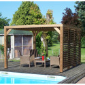 Habrita Tonnelles de jardin Marron Bois massif 10.67m²