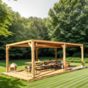 Habrita Tonnelles de jardin Marron Bois massif 21m²