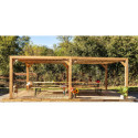 Habrita Tonnelles de jardin Marron Bois massif 21m²