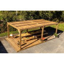 Habrita Tonnelles de jardin Marron Bois massif 21m²