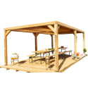 Habrita Tonnelles de jardin Marron Bois massif 21m²
