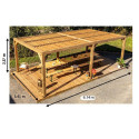 Habrita Tonnelles de jardin Marron Bois massif 21m²