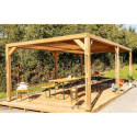Habrita Tonnelles de jardin Marron Bois massif 21m²