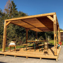Habrita Tonnelles de jardin Marron Bois massif 21m²