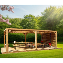 Habrita Tonnelles de jardin Marron Bois massif 21m²